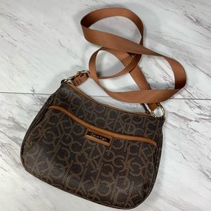 Calvin Klein adjustable crossbody bag brown purse